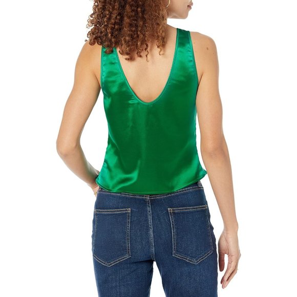The Drop Women's Jason Cinched-Front Cami-Green - Picture 2 of 7